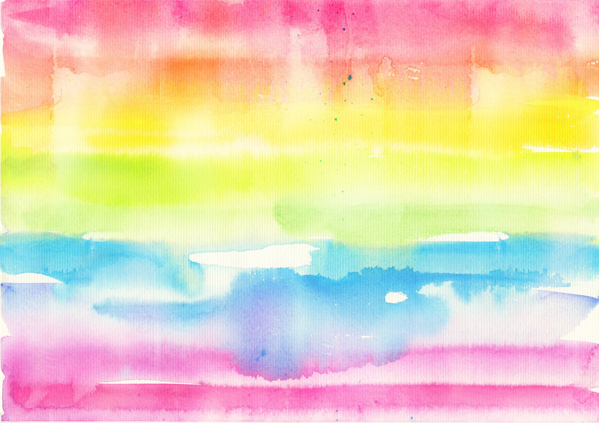 Abstract Watercolor Hand Painted Rainbow Background.